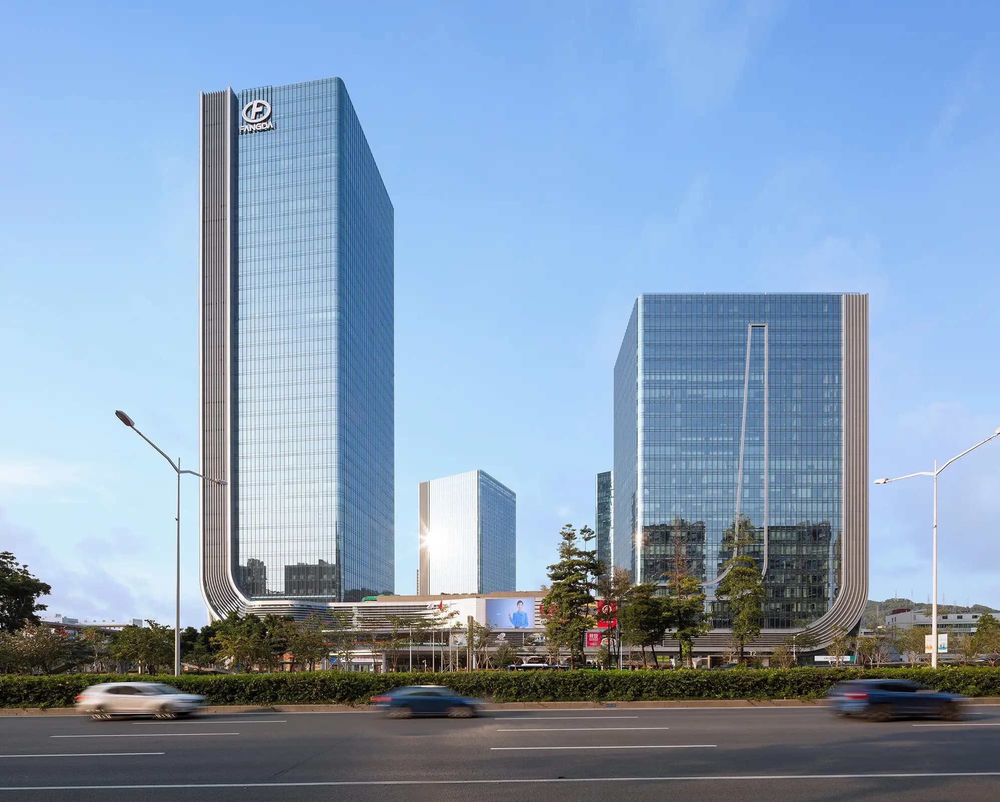 Fangda City office buildings in daylight