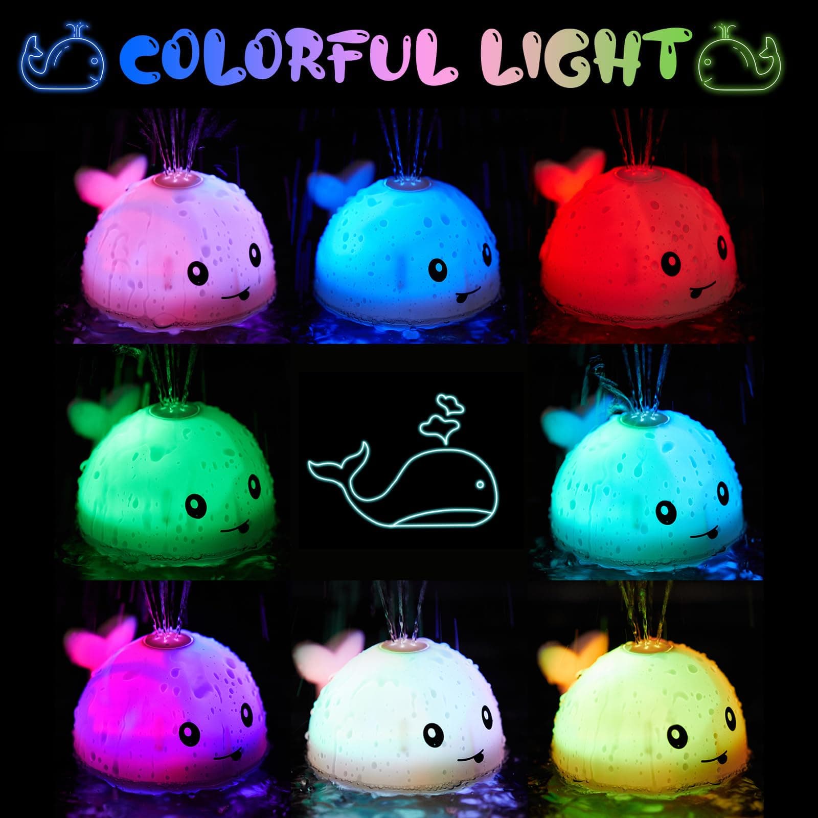 Light-Up Whale Bath Fountain Toy