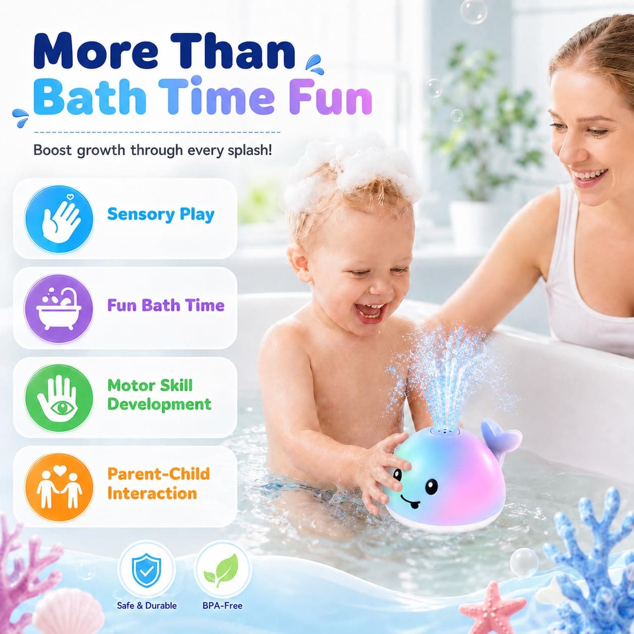 Light-Up Whale Bath Fountain Toy