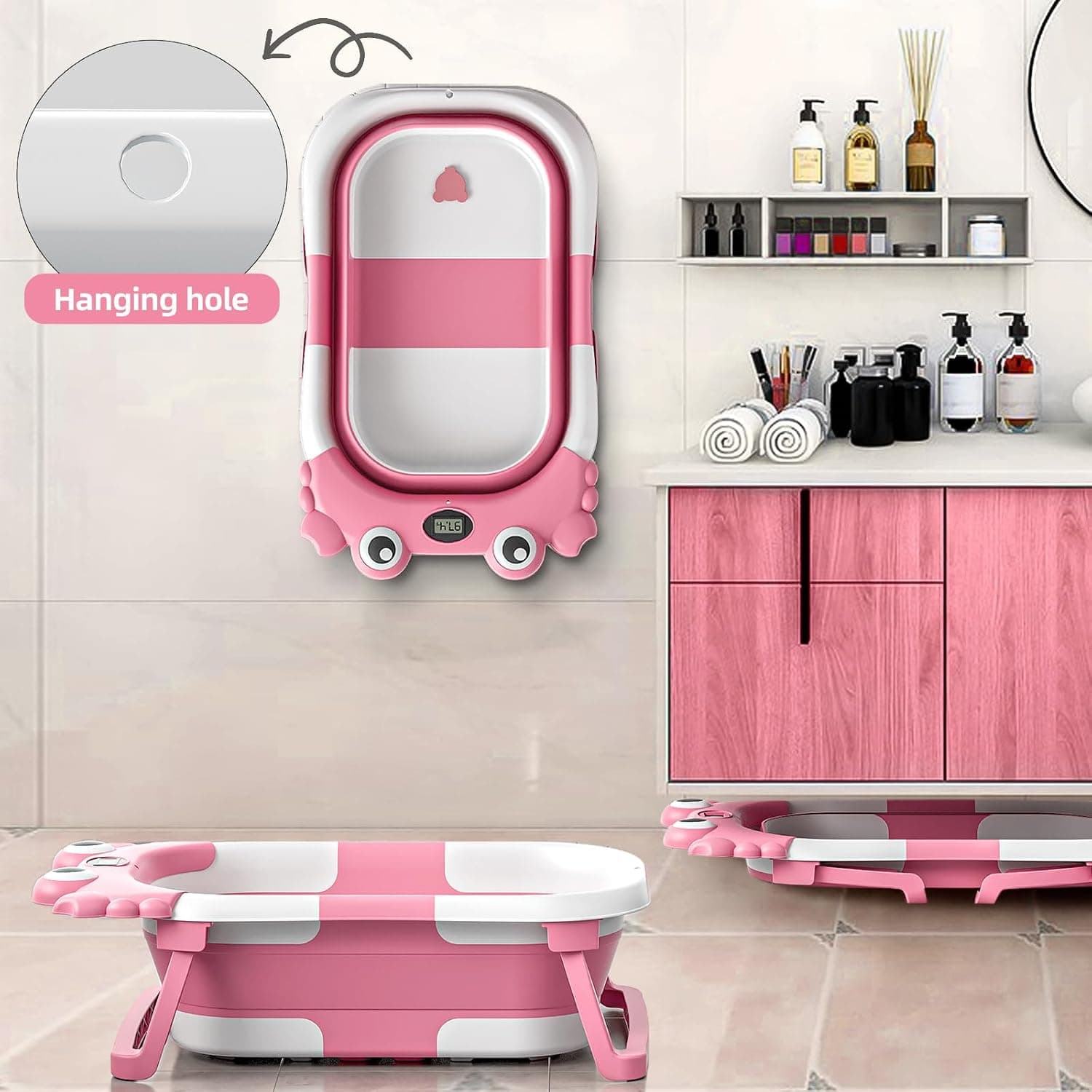 Vaschetta pieghevole per bambini, rosa