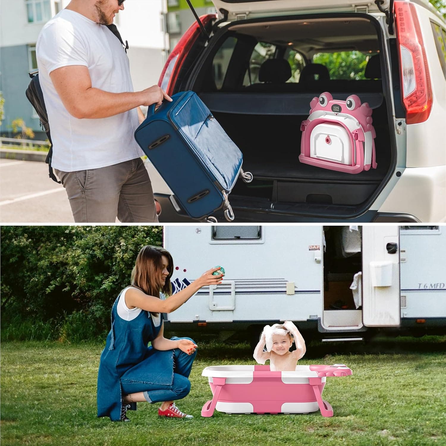 Vaschetta pieghevole per bambini, rosa